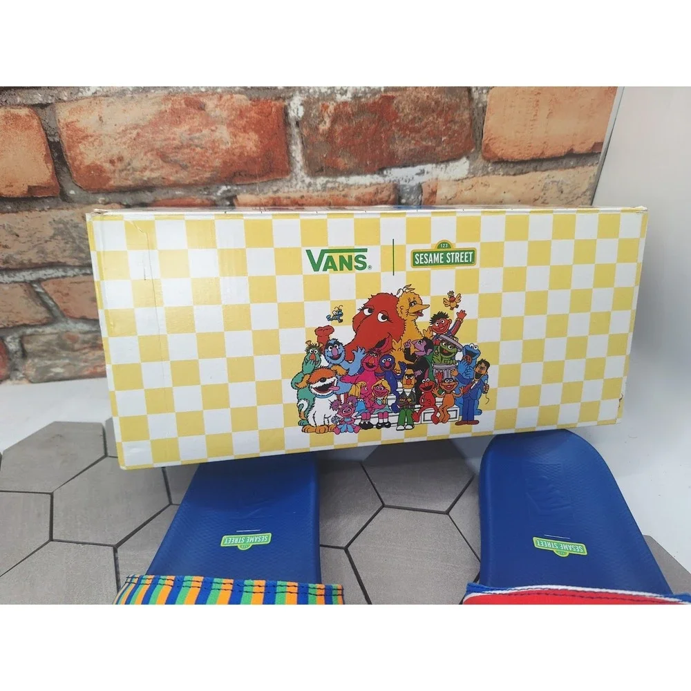 Vans x Sesame Street La Costa Slide Bert & Ernie Blue Stripes Sandals Men's 12